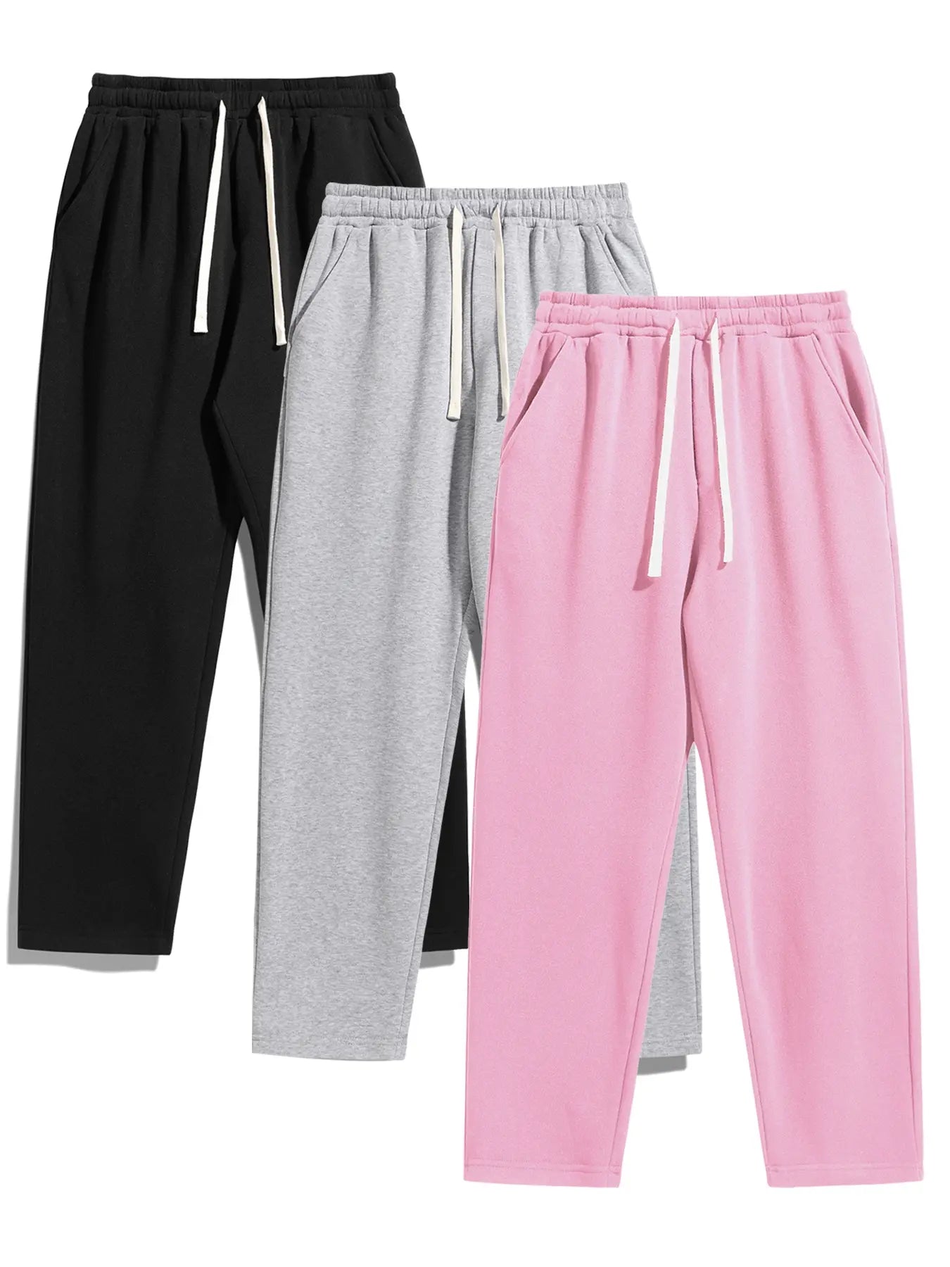 Men'S Drawstring Waist Sweatpants, Athleisure Style Regular Fit Pants with Pockets for Fall & Winter, Casual Men'S Trousers, Sports Bottoms, Casual Sporty Trousers